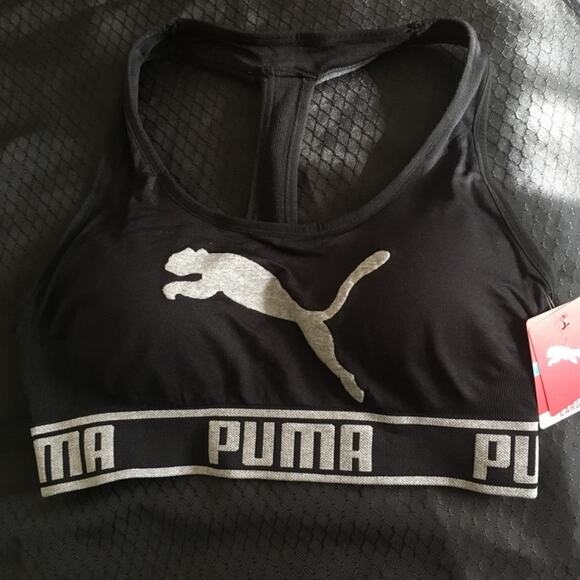 0319 NEW Puma Seamless Black Sports Bra - Picture 3 of 6